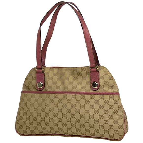 GUCCI Handbags - Gucci GG pattern tote bag, shoulder handbag, canvas, pink and beige, 163288, ...